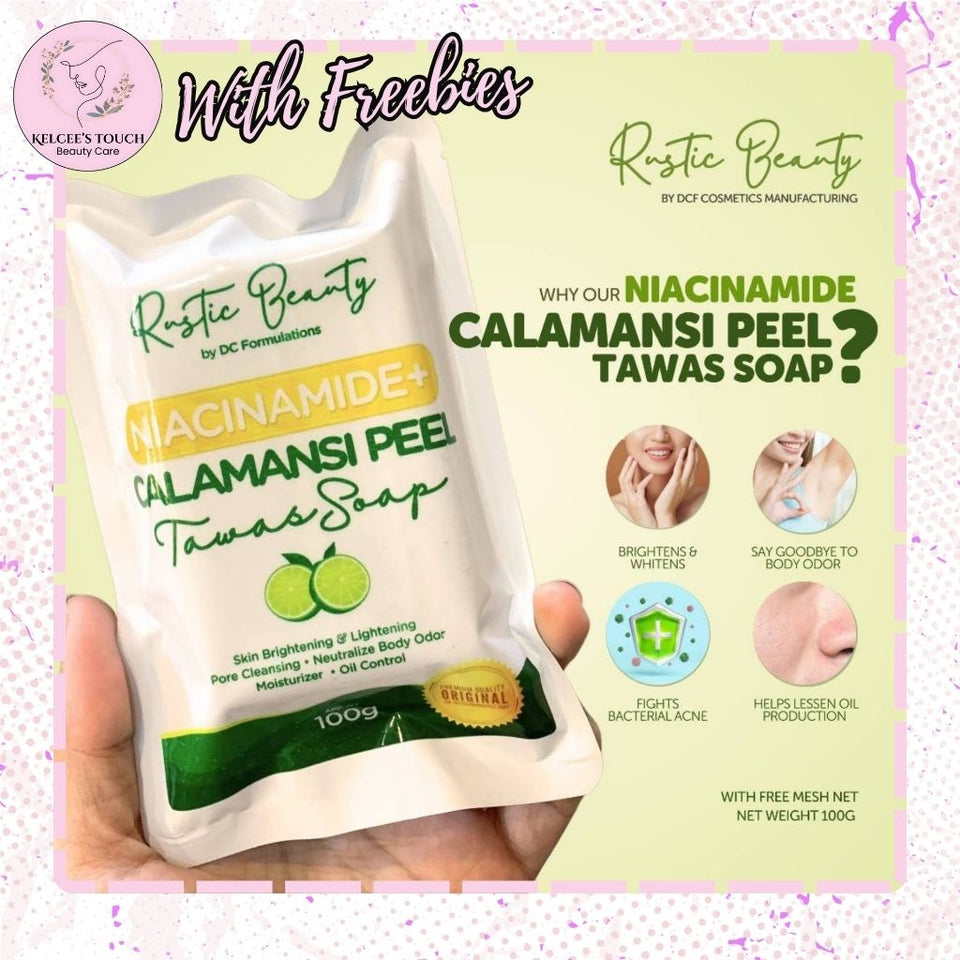 Rustic Beauty Niacinamide Tawas-Calamansi Soap 100g + Freebies