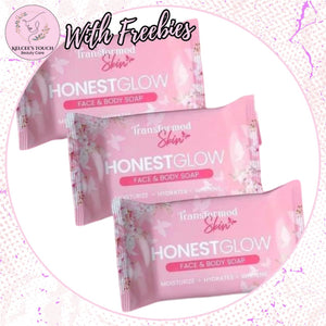 Honest Glow Kojic Soap 70g & Face and Body Soap 70g + Freebies